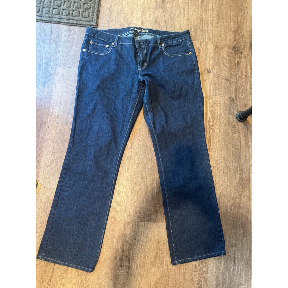 American Eagle Straight 77 Jeans Dark Wash Denim Straight Leg Womens 18 Regular